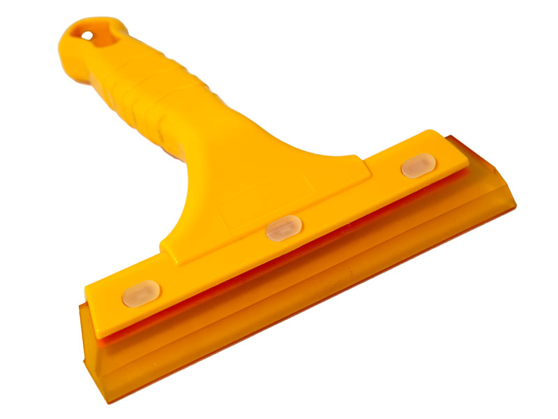 Ракель гибкий силиконовый, с ручкой, (желтый), (160*140мм)