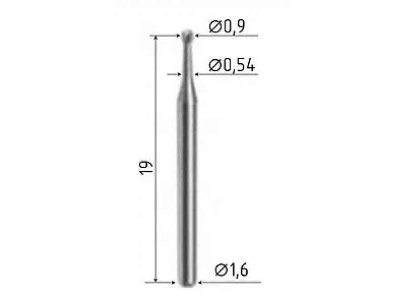 Боры Delta Kits DK FG2 карбидные с шарообразным наконечником (диаметр отверстия – 0,99 мм), (5 шт/уп
