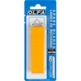Лезвия OLFA  AB-50B стальные 45°, 9мм (желтые)